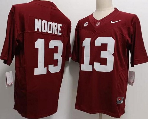 Men's Alabama Crimson Tide #13 Malachi Moore Limited Red FUSE College Football Jersey