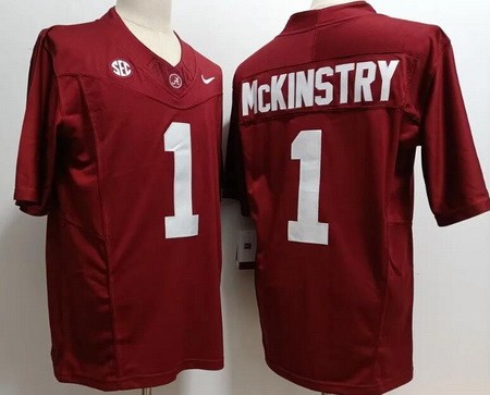 Men's Alabama Crimson Tide #1 Kool Aid McKinstry Limited Red FUSE College Football Jersey