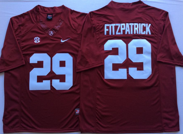 Men's Alabama Crimson Tide #29 Minkah Fitzpatrick Red 2018 College Football Jersey