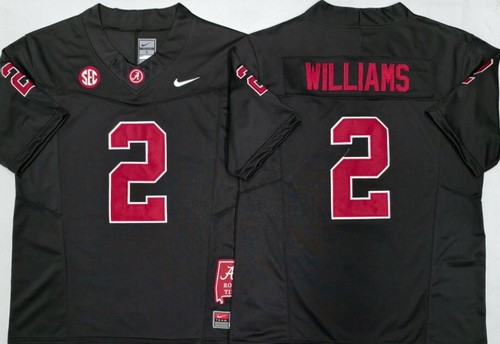 Men's Alabama Crimson Tide #2 Ryan Williams Limited Black FUSE College Football Jersey