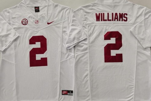 Men's Alabama Crimson Tide #2 Ryan Williams Limited White FUSE College Football Jersey