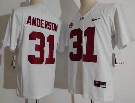 Men's Alabama Crimson Tide #31 Keaton Anderson Limited White College Football Jersey