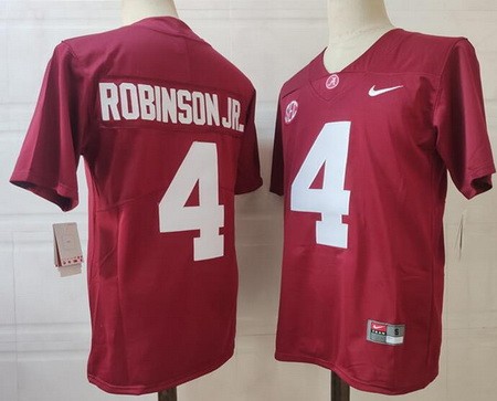 Men's Alabama Crimson Tide #4 Brian Robinson Jr Limited Red College Football Jersey