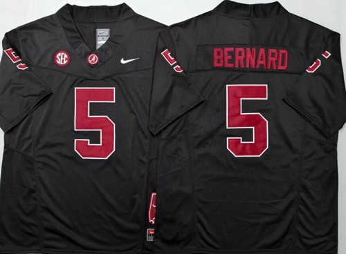 Men's Alabama Crimson Tide #5 Germie Bernard Limited Black College Football Jersey