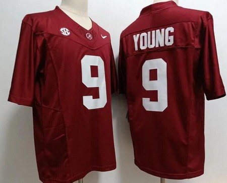 Men's Alabama Crimson Tide #9 Bryce Young Limited Red FUSE College Football Jersey