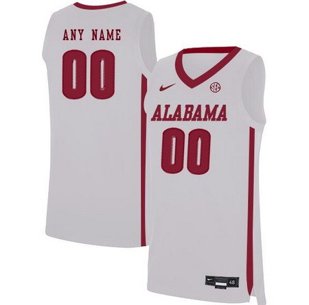 Men's Alabama Crimson Tide Customized White 2019 College Basketball Jersey