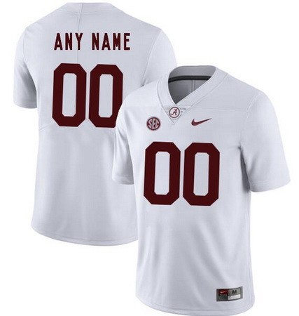 Men's Alabama Crimson Tide Customized White Rush College Football Jersey