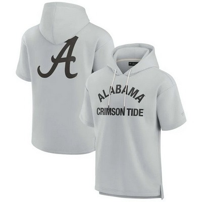 Men's Alabama Crimson Tide Gray Super Soft Fleece Short Sleeve Hoodie