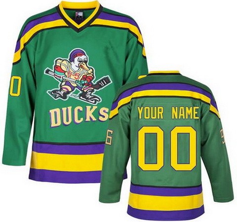 Men's Anaheim Ducks Customized Green Retro Authentic Jersey