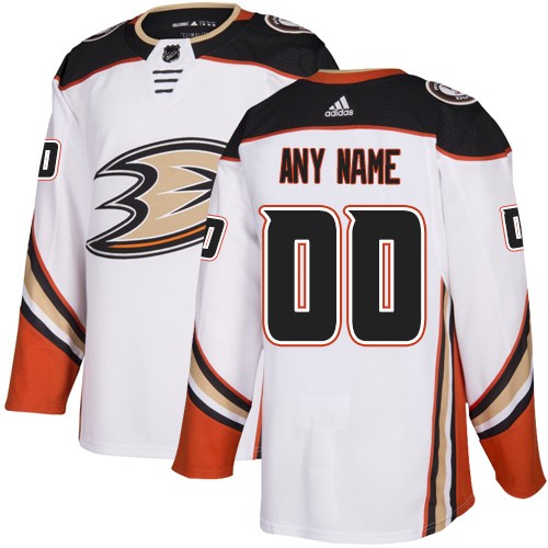 Men's Anaheim Ducks Customized White Authentic Jersey