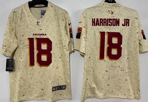 Men's Arizona Cardinals #18 Marvin Harrison Jr Limited Cream Rivalries Vapor Jersey