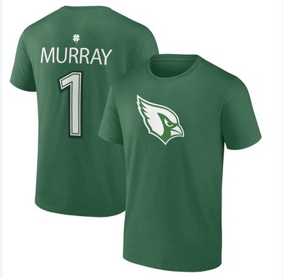 Men's Arizona Cardinals #1 Kyler Murray Green St Patrick's Day Icon T-Shirt