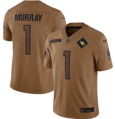 Men's Arizona Cardinals #1 Kyler Murray Limited Brown 2023 Salute To Service Jersey