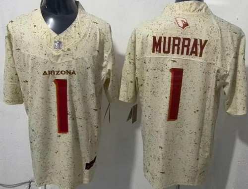 Men's Arizona Cardinals #1 Kyler Murray Limited Cream Rivalries FUSE Vapor Jersey