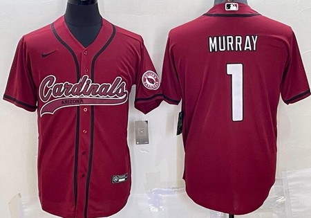 Men's Arizona Cardinals #1 Kyler Murray Limited Red Baseball Jersey