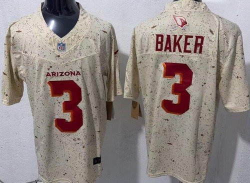 Men's Arizona Cardinals #3 Budda Baker Limited Cream Rivalries FUSE Vapor Jersey