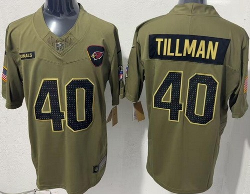 Men's Arizona Cardinals #40 Pat Tillman Limited Green 2025 Salute To Service Jersey