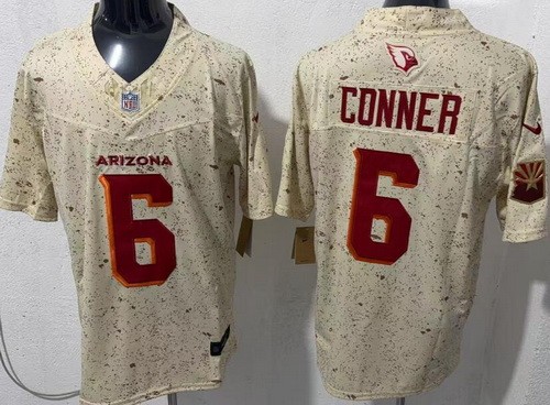 Men's Arizona Cardinals #6 James Conner Limited Cream Rivalries FUSE Vapor Jersey