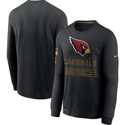 Men's Arizona Cardinals Black 2020 Salute To Service Long Sleeves T Shirt 207