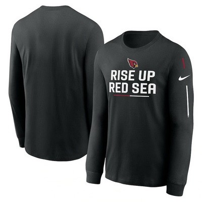 Men's Arizona Cardinals Black Team Slogan Long Sleeve T Shirt