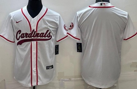 Men's Arizona Cardinals Blank White Baseball Jersey
