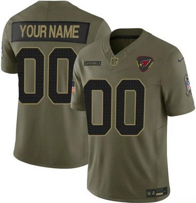 Men's Arizona Cardinals Custom Limited Green 2025 Salute To Service Jersey