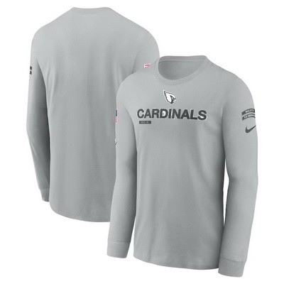 Men's Arizona Cardinals Gray 2024 Salute To Service Long Sleeve T Shirt