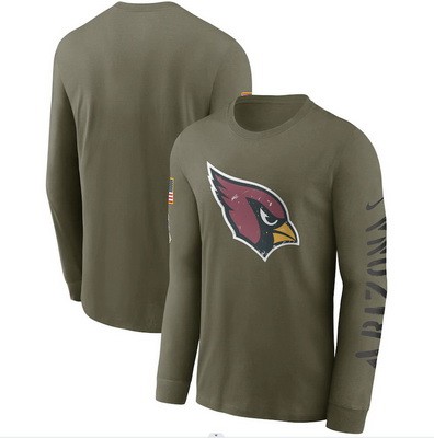 Men's Arizona Cardinals Olive 2022 Salute To Service Long Sleeve T Shirt