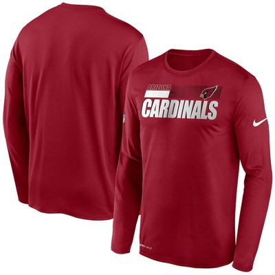 Men's Arizona Cardinals Red Sideline Impact Legend Performance Long Sleeves T Shirt 617