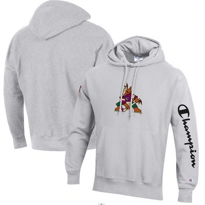 Men's Arizona Coyotes Gray Champion Reverse Weave Pullover Hoodie