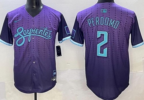 Men's Arizona Diamondbacks #2 Geraldo Perdomo Purple 2025 City Connect Limited Jersey