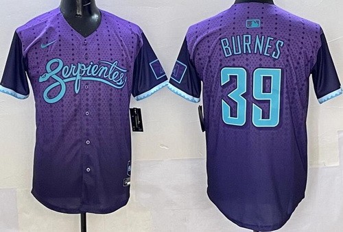 Men's Arizona Diamondbacks #39 Corbin Burnes Purple 2025 City Connect Limited Jersey