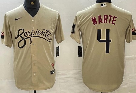 Men's Arizona Diamondbacks #4 Ketel Marte Cream City Cool Base Jersey