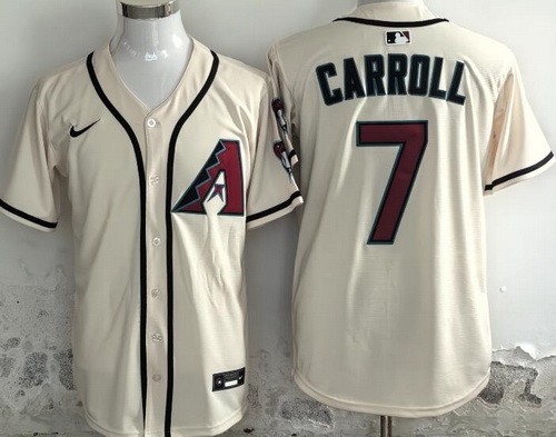 Men's Arizona Diamondbacks #7 Corbin Carroll Cream Limited Jersey