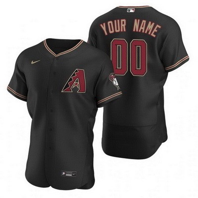 Men's Arizona Diamondbacks Customized Black Alternate 2020 FlexBase Jersey
