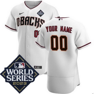 Men's Arizona Diamondbacks Customized White 2023 World Series Authentic Jersey