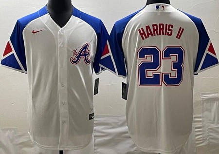 Men's Atlanta Braves #23 Michael Harris II White 2013 City Cool base Jersey