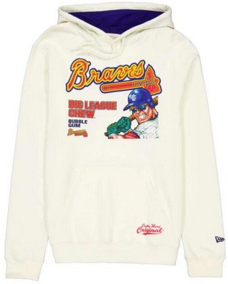 Men's Atlanta Braves Cream Big League Chew Pullover Hoodie