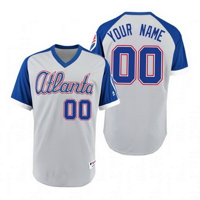 Men's Atlanta Braves Customized Gray 1979 Turn Back The Clock Jersey