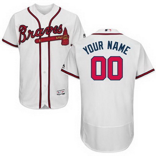 Men's Atlanta Braves Customized White FlexBase Jersey