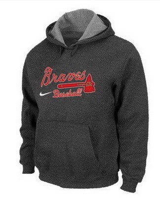 Men's Atlanta Braves Dark Gray Printed Pullover Hoodie