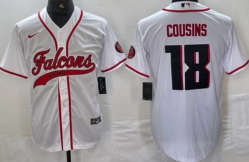 Men's Atlanta Falcons #18 Kirk Cousins Limited White Baseball Jersey