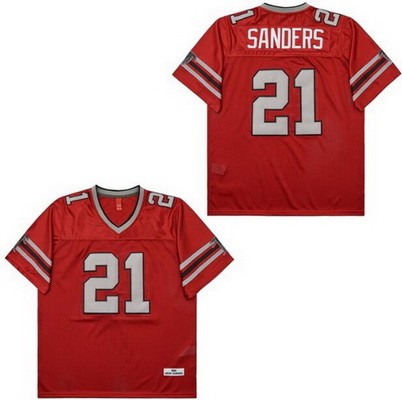 Men's Atlanta Falcons #21 Deion Sanders Red 1989 Throwback Jersey