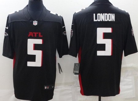 Men's Atlanta Falcons #5 Drake London Black Vapor Jersey
