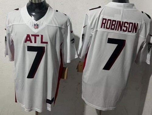 Men's Atlanta Falcons #7 Bijan Robinson Limited White FUSE Vapor Jersey