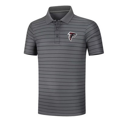 Men's Atlanta Falcons Anthracite Collection Striped Performance Pique Polo