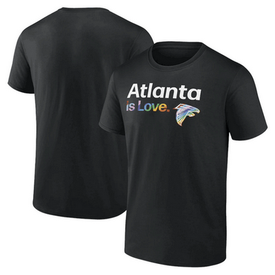 Men's Atlanta Falcons Black City Pride Team V Neck T Shirt