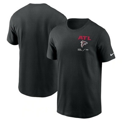 Men's Atlanta Falcons Black Sideline Infograph Lockup Performance T Shirt