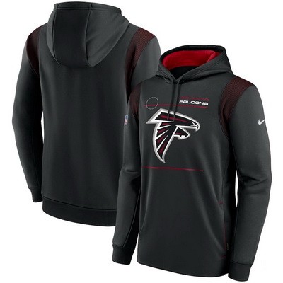 Men's Atlanta Falcons Black Sideline Logo Performance Pullover Hoodie