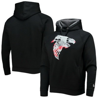 Men's Atlanta Falcons Black Training Collection Raglan Pullover Hoodie